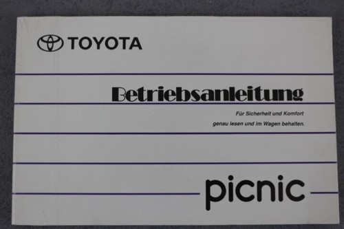 Toyota picnic manuale uso e - toyota,