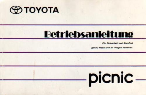 Toyota picnic manuale uso - toyota,